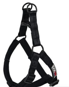 Fidos Lair | Dogline - Flat Nylon Step In Harness (5/8" Wide | Adjusts 14" – 21") (Option: Black S)