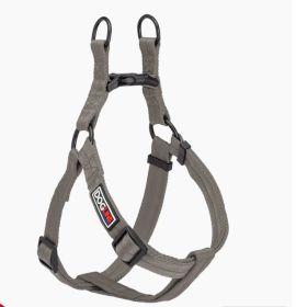 Fidos Lair | Dogline - Flat Nylon Step In Harness (1" Wide | Adjusts 24" – 34") (Option: Gray L)