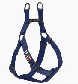 Fidos Lair | Dogline - Flat Nylon Step In Harness (1" Wide | Adjusts 24" – 34") (Option: Navy Blue L)