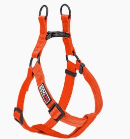 Fidos Lair | Dogline - Flat Nylon Step In Harness (1" Wide | Adjusts 24" – 34") (Option: Orange L)