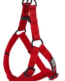 Fidos Lair | Dogline - Flat Nylon Step In Harness (5/8" Wide | Adjusts 14" – 21") (Option: Red S)