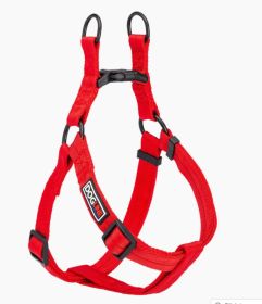Fidos Lair | Dogline - Flat Nylon Step In Harness (1" Wide | Adjusts 24" – 34") (Option: Red L)
