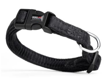 Fidos Lair | Dogline - Reinforced Microfiber Dog Collar – Machine Washable & Beach Friendly (Option: Black 5/8"-11"-17")