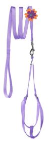 Fidos Lair | Dogline - Step-In Nylon Harness Set with Decorative Flower – 16–25" Adjustable Girth (Option: Purple)