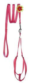 Fidos Lair | Dogline - Step-In Nylon Harness Set with Decorative Flower – 16–21" Adjustable Girth (Option: Red)