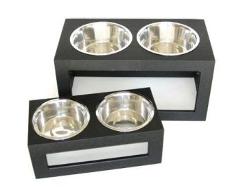 Pets Stop - Porchside Elevated Outdoor Diner – Eco-Friendly Weatherproof Elevated Feeder (Option: Large/Black)