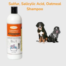 Healthy Paw Life - Sulfur, Salicylic Acid & Oatmeal Medicated Dog Shampoo – 8 fl oz Relief for Scaling & Itching (bottle size: 8oz)