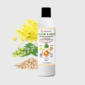Healthy Paw Life - Sulfur & Neem Restorative Shampoo with Oatmeal – 8 fl oz Holistic Coat & Skin Renewal (bottle size: 8oz)