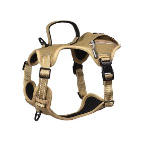 PETMARVEL High-Performance Tactical Dog Harness, No Pull Front Clip & Metal Buckles, Brown S (Option: Brown-Small)