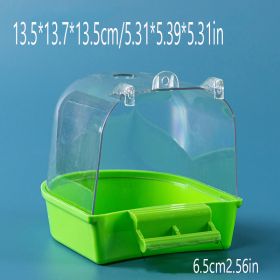 1pcs Bird Bath Box; Parrot Bath Box Bird Cage Accessory Supplies Bathing Tub Bath Parrot Bathing Tub (Color: green, Items: Bird Bath Box)
