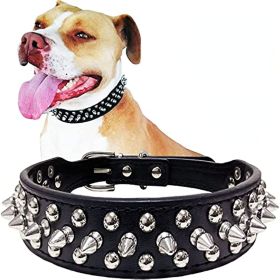 Adjustable Microfiber Leather Spiked Studded Dog Collar for Small Medium Large Pets Like Cats/Pit Bull/Bulldog/Pugs/Husky (Color: pink, size: S(10.8"-13.2" / 27.5cm-33.5cm))