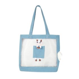 Handheld Breathable Canvas Cat Bag for Outdoor (Type: Pet entertainment, Color: Blue)