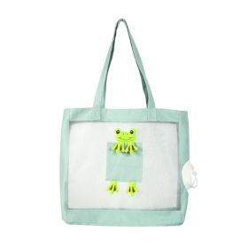 Handheld Breathable Canvas Cat Bag for Outdoor (Type: Pet entertainment, Color: green)