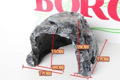 Resin Reptile Hideout Cave - Big Mouth Edition (Color: As shown, size: small)