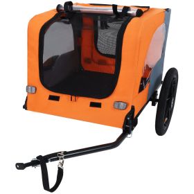 Outdoor Heavy Duty Collapsible Pet Bike Trailer with 16-Inch All-Terrain Wheels & Universal Hitch – Foldable Dog/Cargo Carrier Cart for Bicycles (Color: as Pic)