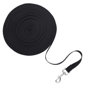 Dog Leash Long Obedience Recall Foot Feet Training Lead 6/15/23/33/50/100 FT (Length: 15 FT, Color: black)