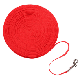 Dog Leash Long Obedience Recall Foot Feet Training Lead 6/15/23/33/50/100 FT (Length: 50 FT, Color: Red)