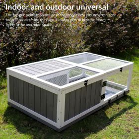 43"Upgrade waterproof tray, activity tray, wooden turtle house indoor small animal turtle cage outdoor wooden reptile cage (Color: as Pic)