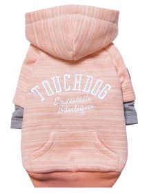 Touchdog Hampton Beach Designer Ultra Soft Sand-Blasted Cotton Pet Dog Hoodie Sweater (Color: pink, size: medium)