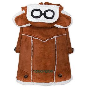 Touchdog 'Tuskegee' Aero-Vintage Designer Dog Coat (Color: brown, size: X-Small)