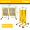 Metal Expandable Barricade,Folding Security Gate Safety Barrier with Casters,Mobile Barrier Gate, Adjustable Traffic Fence for Road Construction