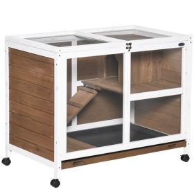 Pet cage /Wood Rabbit Hutch (Color: As Picture)