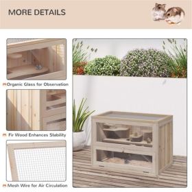 Wooden Hamster Cage (Color: As Picture)