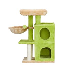 Cute Cat House for Indoor Cats Activity (Type: Pet Supplies, Color: Green & Yellow)