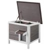 Outdoor Cat House Wooden Feral Cat Shelter with Roof & PVC Door Flaps