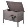 a Outdoor Cat House Wooden Feral Cat Shelter with Roof & PVC Door Flaps