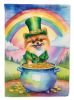 Pomeranian St Patrick's Day Garden Flag Mailbox Flag Decorative Yard Flag Banner Outside Patio Artwork Yard Flower Beds, Garden Size, Multicolor
