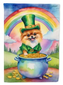 Pomeranian St Patrick's Day Garden Flag Mailbox Flag Decorative Yard Flag Banner Outside Patio Artwork Yard Flower Beds, Garden Size, Multicolor (Default: Default)