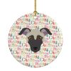 Argentine Pila Dog Merry Christmas Ceramic Ornament Christmas Tree Hanging Decorations for Home Christmas Holiday, Party, Gift, 3 in, Multicolor