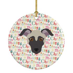 Argentine Pila Dog Merry Christmas Ceramic Ornament Christmas Tree Hanging Decorations for Home Christmas Holiday, Party, Gift, 3 in, Multicolor (Default: Default)