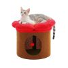 Cylindrical Flower-Shaped Cat House for Home Decor