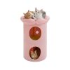 Cylindrical Flower-Shaped Cat House for Home Decor