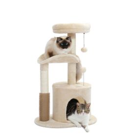 Cat Tree with Natural Sisal Rope Cat Toys for Indoor (Type: Cat Tree, Color: beige)