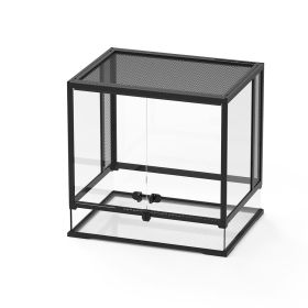 NOMOY PET Glass Terrarium Durable Reptile Habitat Tank with Heat Resistant Aluminum Alloy Frame Dual Front Swinging Doors (Default: Default)