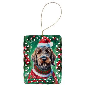 Wirehaired Pointing Griffon Christmas Porcelain Ornament Christmas Tree Hanging Decorations for Home Christmas Holiday, Rectangle, Gift, Multicolor (Default: Default)