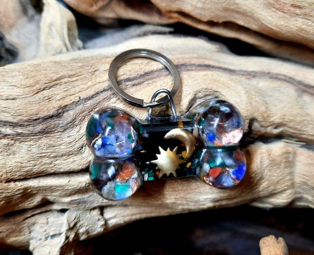 Calming Dog Charms EMF 5G Protection Dog Bone over 25 pounds Chakra Crystals