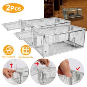 Rat Trap Cage Humane Live Rodent Trap Cage Galvanized Iron Mice Mouse Control Bait Catch with Detachable U Shaped Rod (size: nan)