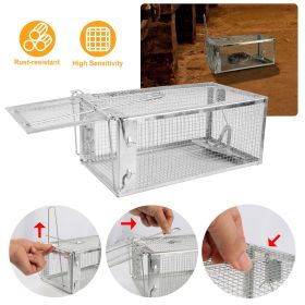 Rat Trap Cage Humane Live Rodent Trap Cage Galvanized Iron Mice Mouse Control Bait Catch with Detachable U Shaped Rod (size: 1 pcs)