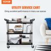 Utility Service Cart with Wheels 3-Tier Food Service Cart 220lbs Capacity