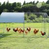 Large metal chicken coop upgrade three support steel wire impregnated plastic net cage, Oxford cloth silver plated waterproof UV protection