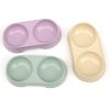 Pet double bowl dog bowl cats dogs drinking and eating dual-use meal bowl