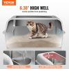 6 in Deep Cat Litter Box Odor-Free Litter Box with Filtering Foot Board