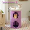 Cylindrical Flower-Shaped Cat House for Home Decor