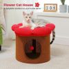 Cylindrical Flower-Shaped Cat House for Home Decor