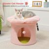 Cylindrical Flower-Shaped Cat House for Home Decor