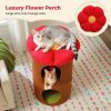 Cylindrical Flower-Shaped Cat House for Home Decor